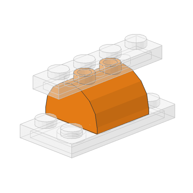 Brick 2 x 2 with Curved Top and 2 Studs on Top