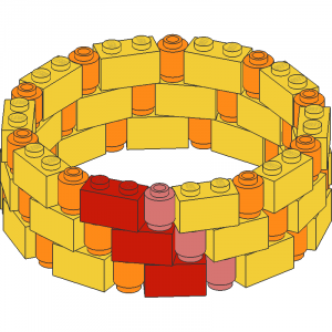 Brick 1 x 2 Ring with 1 x 1 Round Bricks