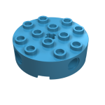 Brick Round 4 x 4 with 4 Side Pin Holes and Center Axle Hole