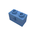 Technic Brick 1 x 2 with Axle Hole Type 1 [+ Opening] and Bottom Pin