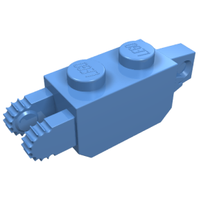 Hinge Brick 1 x 2 Locking with 1 Finger Vertical End and 2 Fingers Vertical End, 9 Teeth
