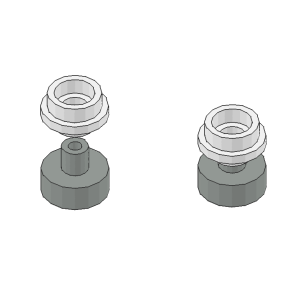 Tile 1 x 1 with Pin in Hollow Stud