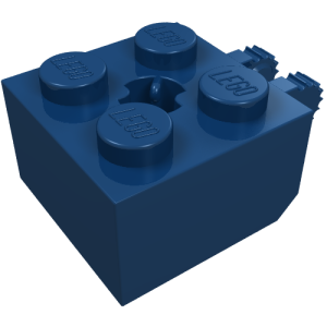 Hinge Brick 2 x 2 Locking with 2 Fingers Vertical and Axle Hole, 9 Teeth