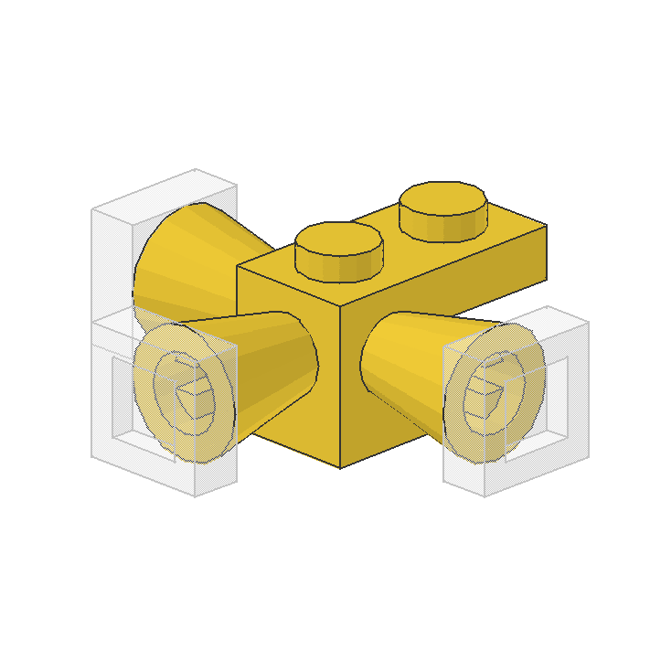 Brick 2 x 1 with Positioning Rockets
