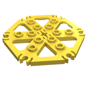 Technic Plate Rotor 6 Blade with Clip Ends Connected [aka Water Wheel] - Hollow Studs