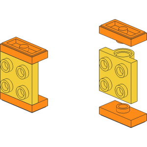 Plate with Technic Holes and Jumpers