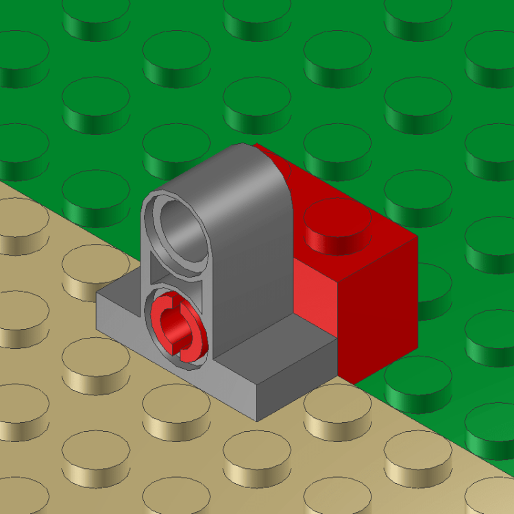 Technic Tile with Beam pinned to Brick